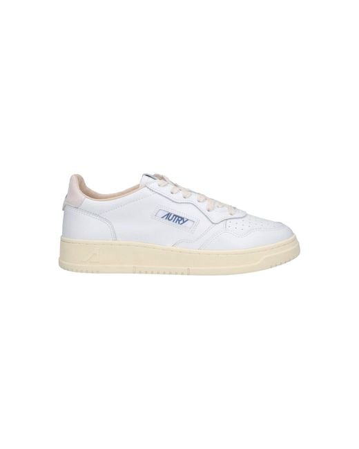 Autry White Low-Top Sneakers With Smooth Leather Upper for men
