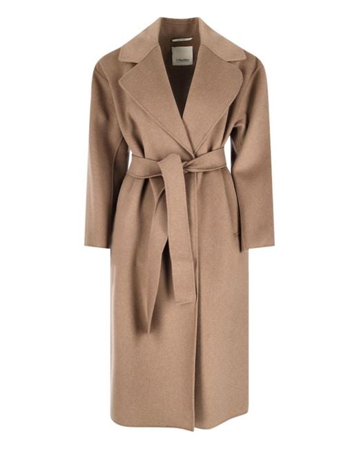 Max Mara Natural Virgin Wool Coat Arona