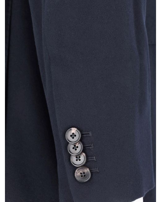 Loro Piana Blue Double-Breasted Blazer for men