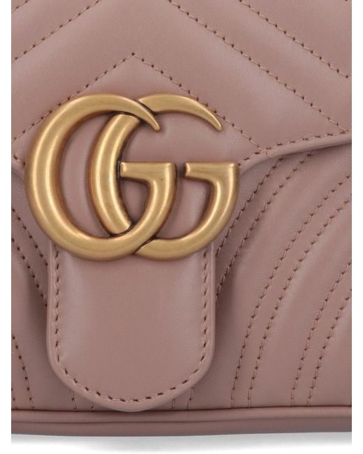 Gucci Pink 'Gg Marmont' Shoulder Bag