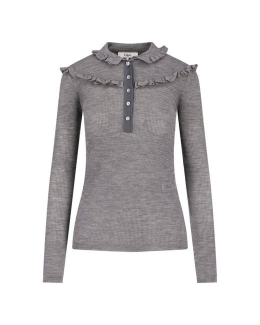 Chloé Gray Wool Polo