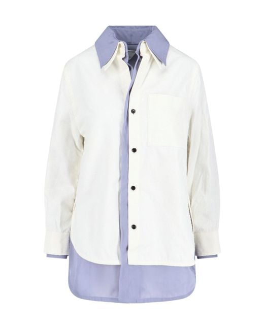 Bottega Veneta White Double Layer Shirt