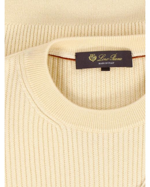 Loro Piana Natural Ribbed Sweater for men