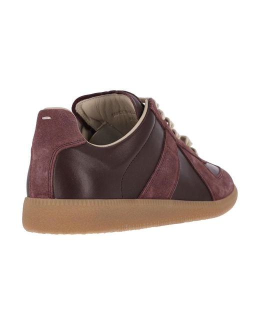 Maison Margiela Brown Leather High-Top Sneakers for men