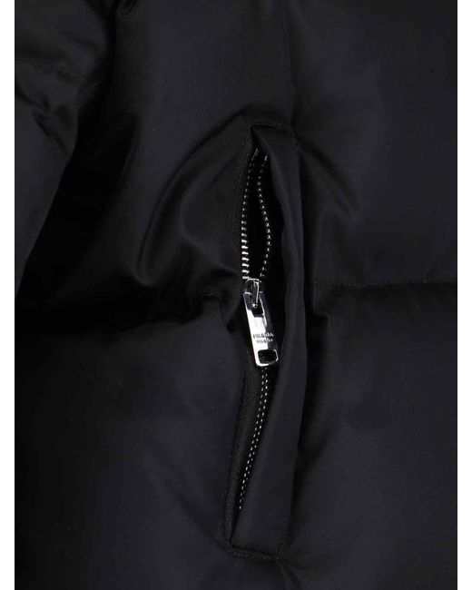 Prada Black Re-Nylon Cropped Down Jacket