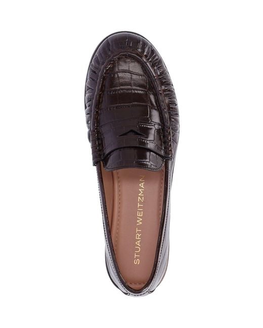 Stuart Weitzman Brown Luxury Leather Ballet Flats For