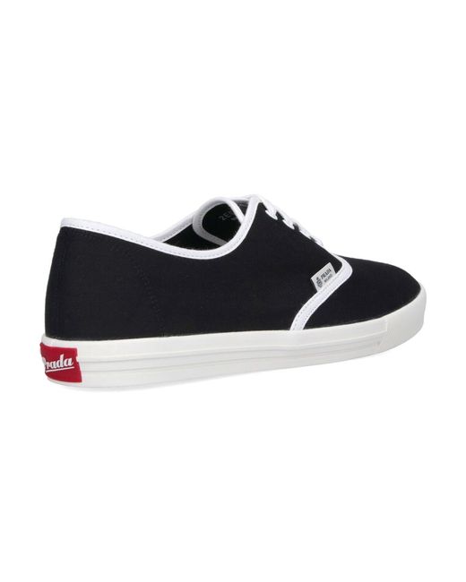 Prada Black Drill Fabric Sneakers for men
