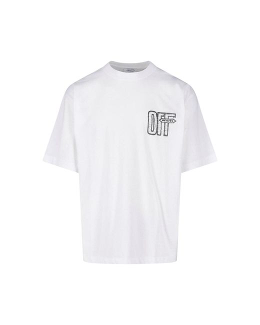 Off-White c/o Virgil Abloh White Graphic Logo Crewneck T-Shirt for men