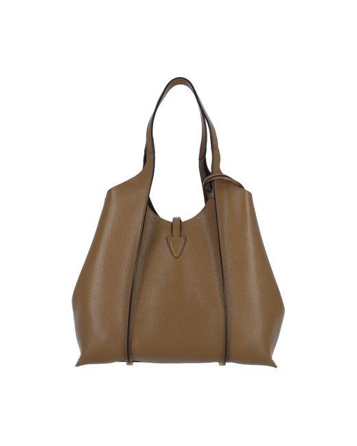 Borsa Tote Media "T Timeless" di Tod's in Brown