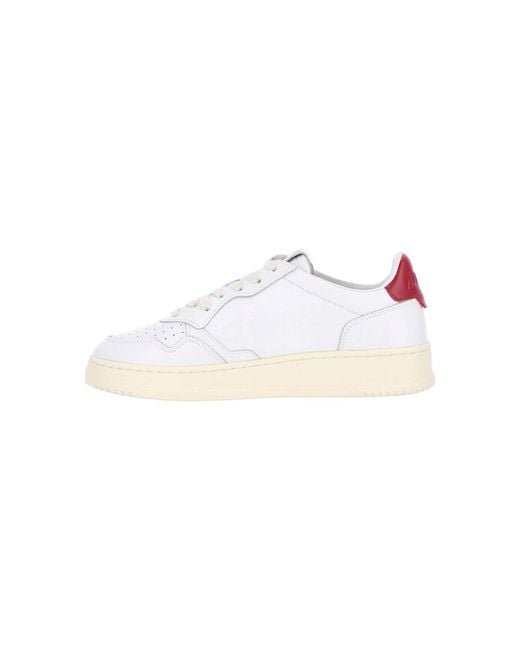 Autry White Low-Top Leather Sneakers With Perforated Detailing for men