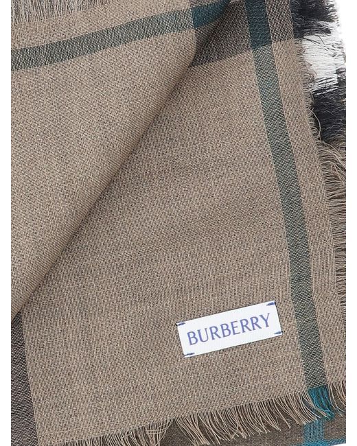 Burberry Gray Scarfs