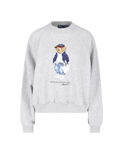 Polo Ralph Lauren White Crewneck Sweatshirt Polo Bear