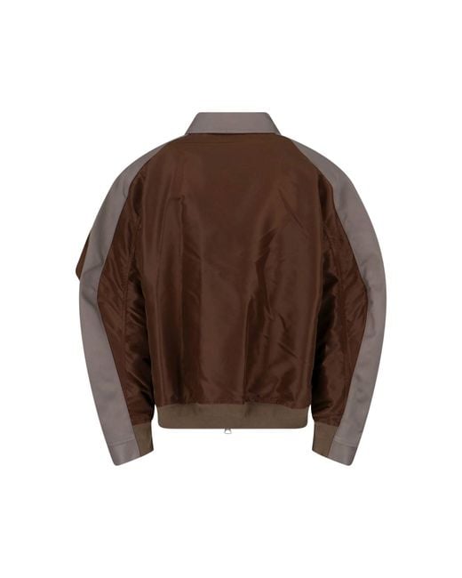 Sacai Brown Structured Jacket With Classic Front Closure for men