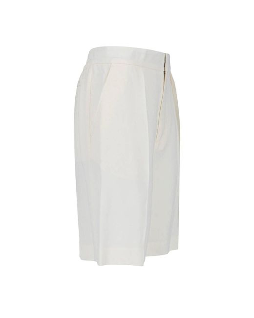 Victoria Beckham White Straight-Leg Trousers With Classic Waistband And Polished Finish