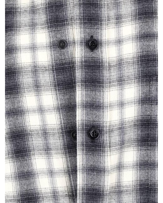 Balenciaga White Cotton Flannel Shirt for men