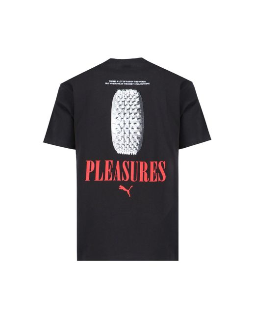PUMA Black X Pleasures Logo T-shirt for men