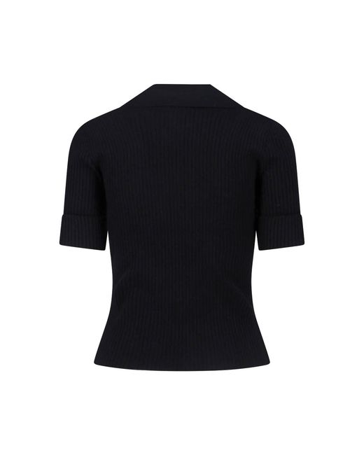 Courreges Black Fitted T-Shirt With Round Neckline