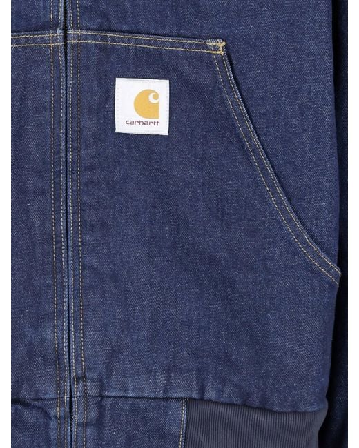 Carhartt Blue Hooded Jacket "Og Active" for men