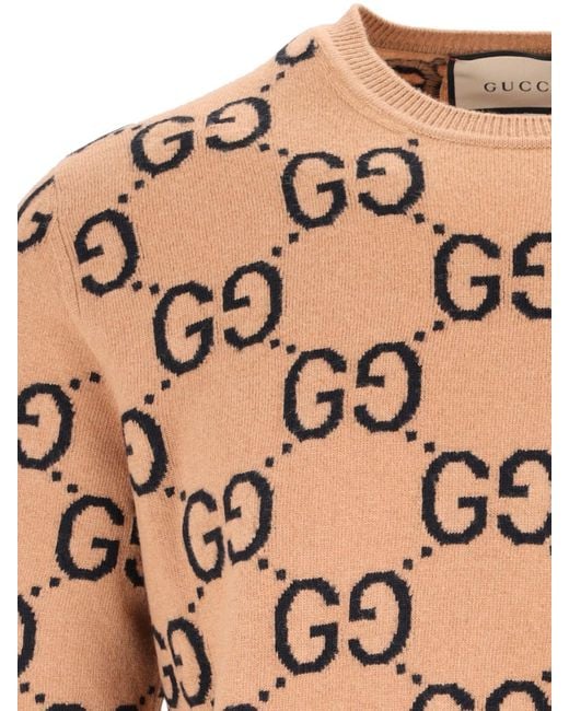 Gucci White 'Gg Jacquard' Sweater for men