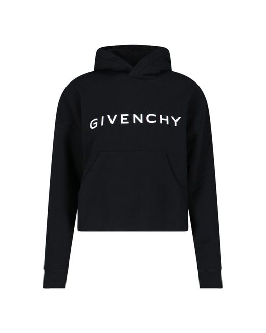 Givenchy Black 'archetype' Cropped Sweatshirt