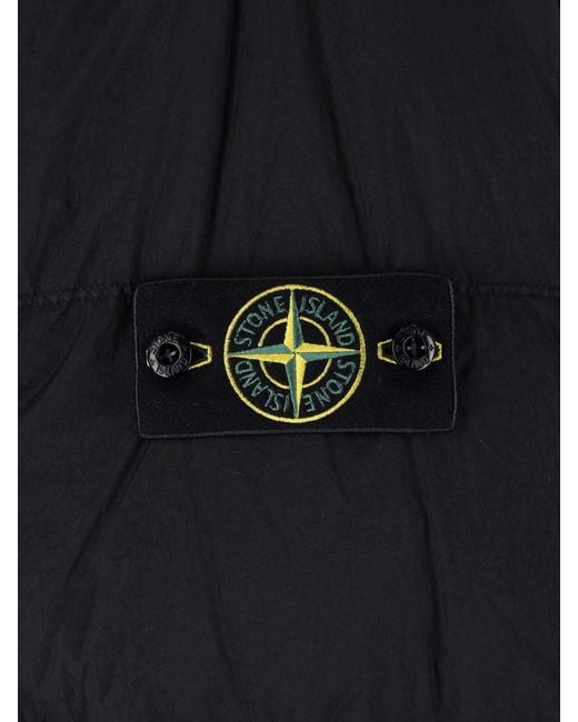 Stone Island Blue Zip Jacket "Crinkle Reps Ny" for men