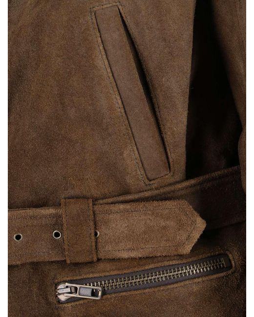 MM6 by Maison Margiela Brown Biker Jacket Puffer Jackets for men
