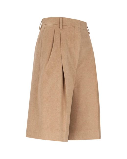 Prada White Shorts With Pleats
