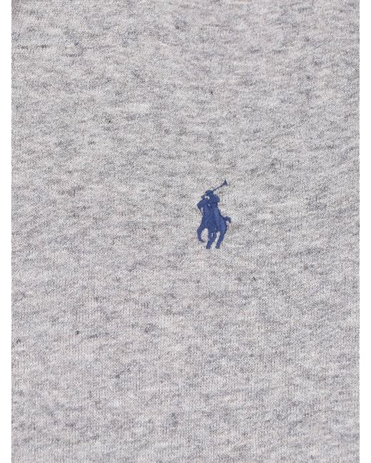 Polo Ralph Lauren Gray Logo-Embroidered Zip-Up Hoodie