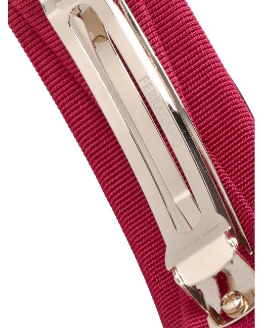 Ferragamo Red Bow Clasp "Vara"