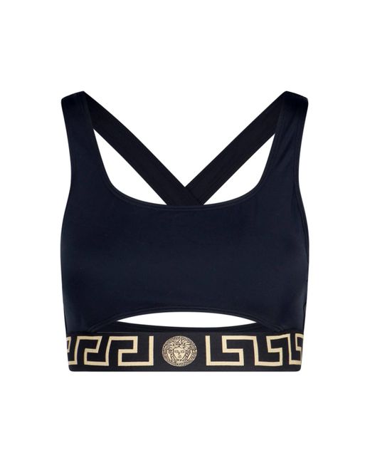 Versace Blue Greca Bikini Top