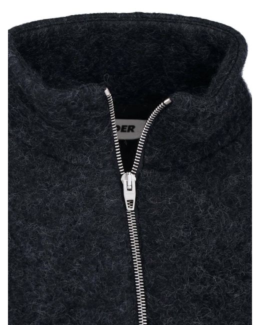 Jil Sander Blue Wool Zip Jacket for men