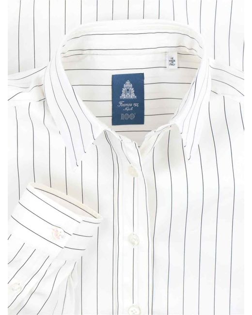 Finamore 1925 White Classic 'Napoli Traveller' Shirt