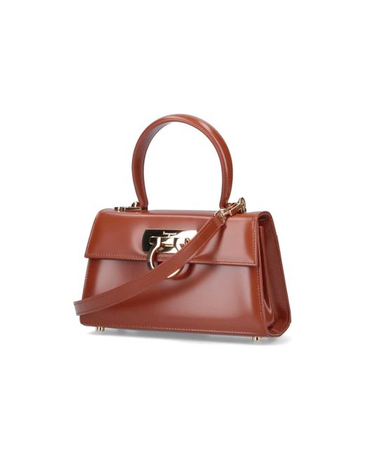Ferragamo Brown Iconic Handbag
