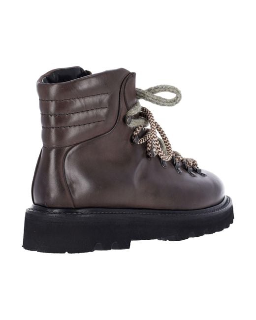 Premiata Brown Leather Ankle Boots for men