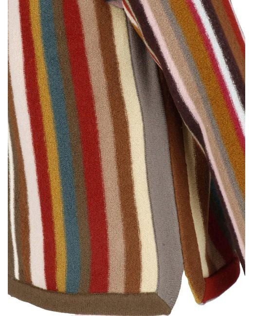 Paul Smith Brown Zip Cardigan “Signature Stripe” for men
