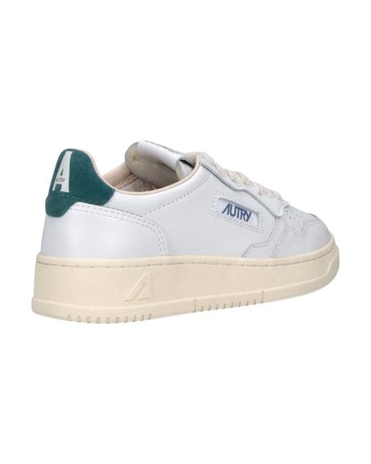 Autry White Leather Low-Top Sneakers