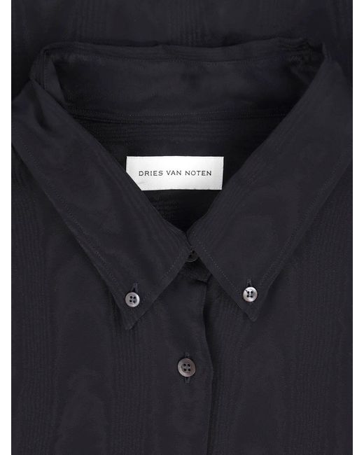 Dries Van Noten Blue Viscose Shirt