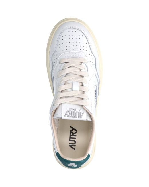Autry White Leather Low-Top Sneakers
