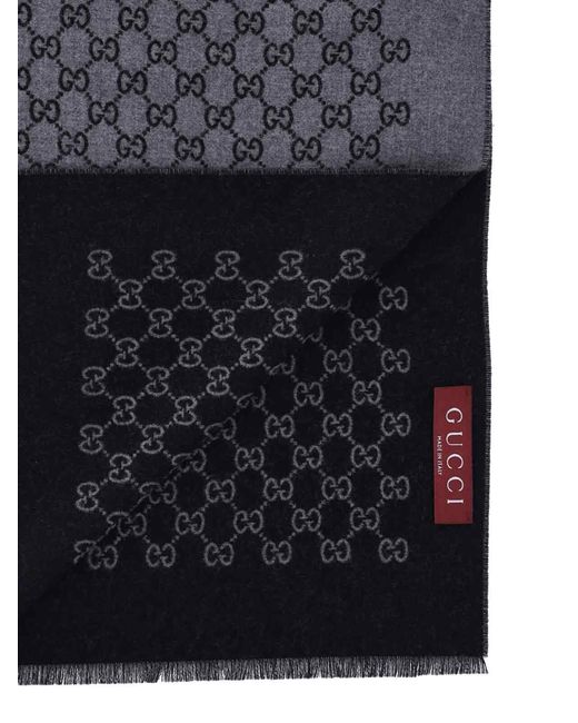 Sciarpa Reversibile "Gg" di Gucci in Gray da Uomo