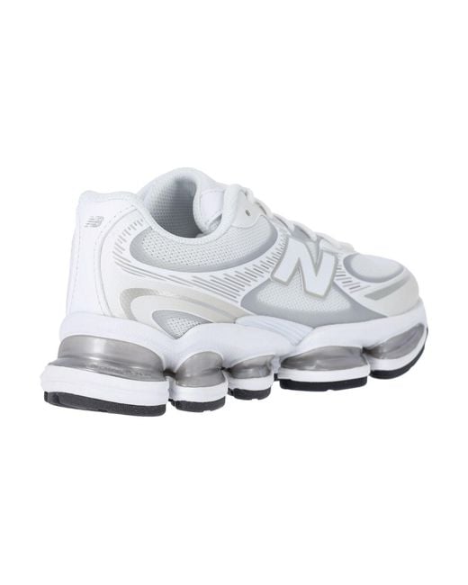 New Balance White Mesh Sneakers