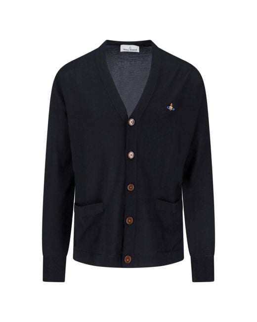 Vivienne Westwood Blue Alex V-Neck Cotton Cardigan for men