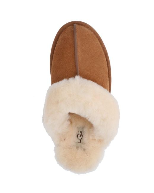 Ugg White Leather Slide Sandals With Cushioned Feel And Tpe Outsole