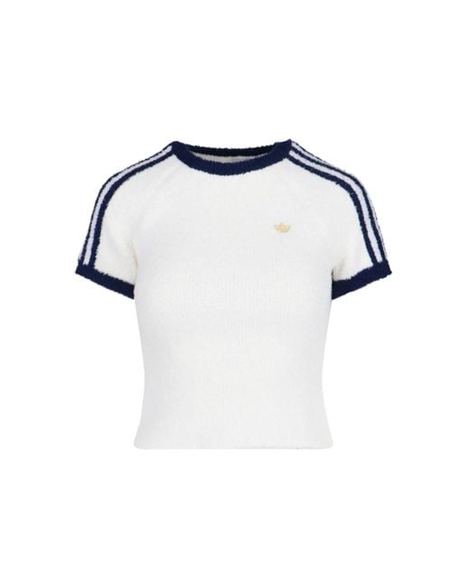 Adidas Originals Blue T-Shirt With Logo-Shaped Application