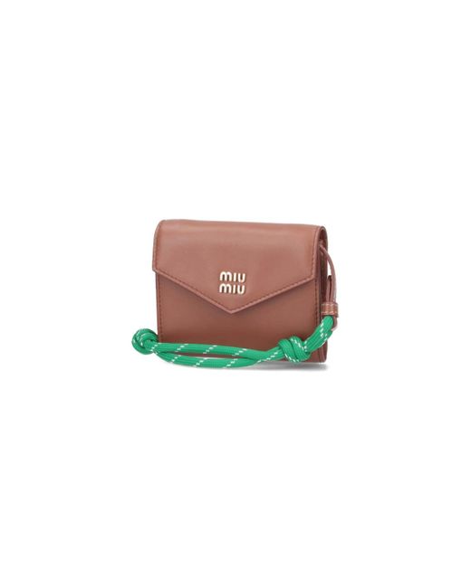 Miu Miu White Wallet With Shoulder Strap
