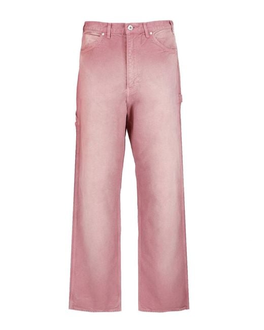 Auralee Pink Denim Pants for men