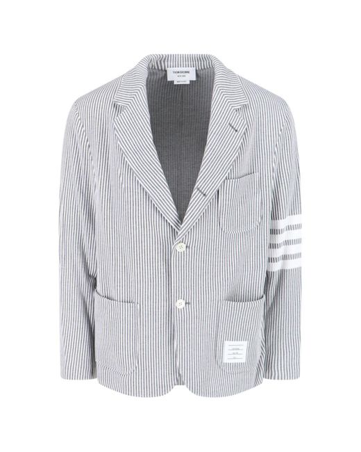 Thom Browne Gray Knitted Blazer for men