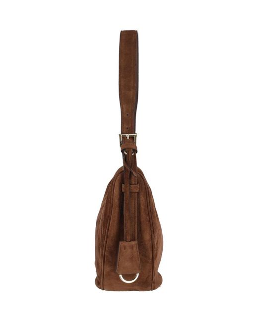 Prada Brown Demi-Lune' Large Shoulder Bag