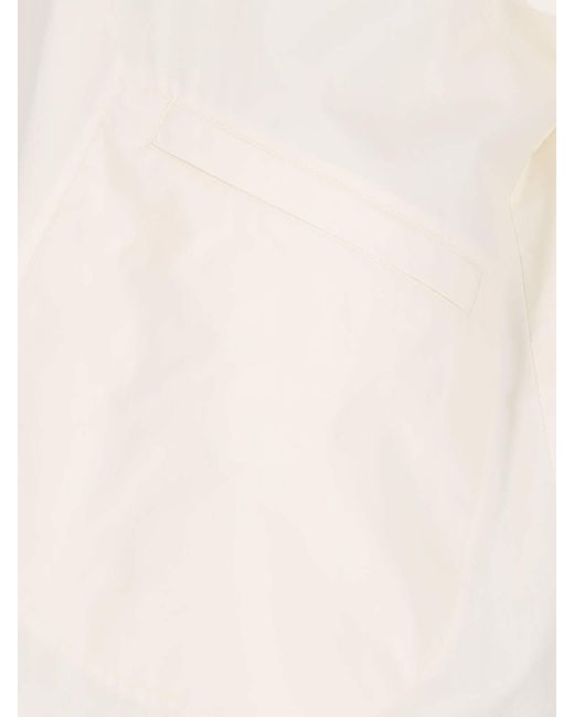 Jil Sander White Logo Single-Breasted Jacket