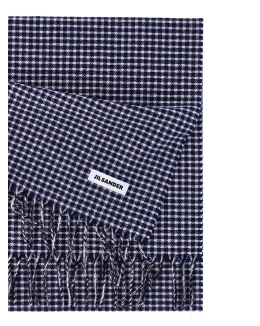 Jil Sander Blue 100% Virgin Wool Scarf for men