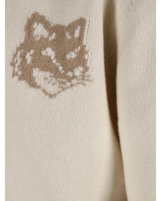 Maison Kitsuné White Timeless Knit Sweater for men